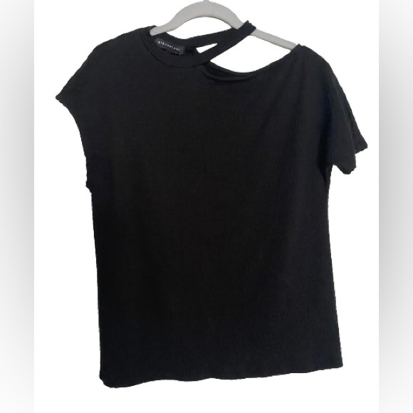 NWT Gibsonlook Stretch Pucker Cut‎ Out Neck Asymmetric Top Sz S - Picture 1 of 8